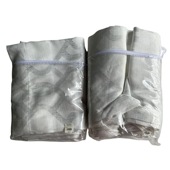 OPEN BOX Z Gallerie Luxe Drapery Panels, 54x108, Luxe White/Silver, Set of 2 - Picture 2 of 5